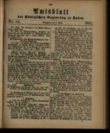 Amtsblatt der Königlichen Regierung zu Posen. 1882.04.04 Nro.14