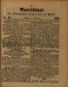 Amtsblatt der K&ouml;niglichen Regierung zu Posen. 1890.11.11 Nro.45