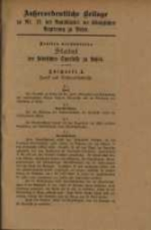 Außerordentliche Beilage zu Nr. 21 des Amtsblattes der Königlichen Regierung zu Posen