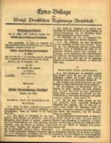 Extra= Beilage zum Königl. Preußischen Regierung =Amtsblatt