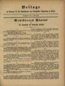 Beilage zu Nummer 27 des Amtsblattes der Königlichen Regierung zu Posen. Ausgegeben den 1. Juli 1884