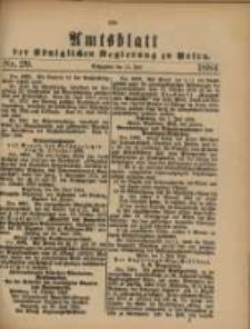 Amtsblatt der Königlichen Regierung zu Posen. 1884.07.15 Nro.29