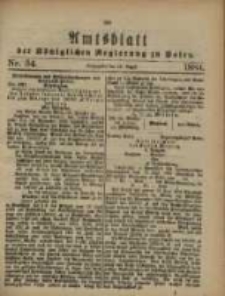 Amtsblatt der Königlichen Regierung zu Posen. 1884.08.19 Nro.34