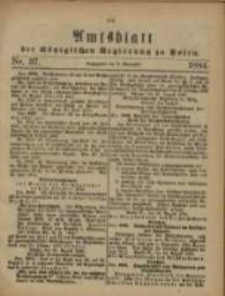 Amtsblatt der Königlichen Regierung zu Posen. 1884.09.09 Nro.37