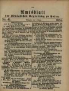 Amtsblatt der Königlichen Regierung zu Posen. 1884.10.07 Nro.41