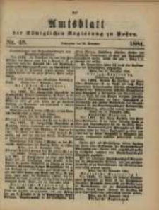 Amtsblatt der Königlichen Regierung zu Posen. 1884.11.25 Nro.48