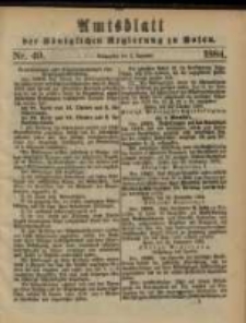 Amtsblatt der Königlichen Regierung zu Posen. 1884.12.02 Nro.49