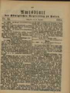 Amtsblatt der Königlichen Regierung zu Posen. 1884.12.16 Nro.51