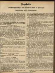 Regulativ der Lebensversicherungs- & Ersparnis-Bank in Stuttgart für Versicherung gegen Kriegsgefahr