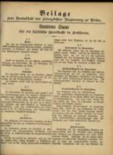 Beilage zum Amtsblatt der Königlichen Regierung zu Posen