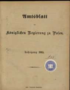Amtsblatt der K&ouml;niglichen Regierung zu Posen. 1885.01.06 Nro.1