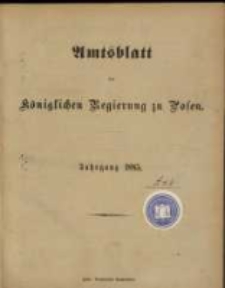 Amtsblatt der Königlichen Regierung zu Posen. 1885.01.06 Nro.1