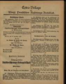 Extra=Beilage zum Königl. Preußischen Regierung =Amtsblatt