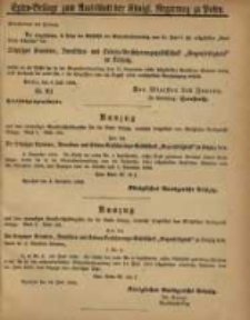 Extra=Beilage zum Amtsblatt der Königl. Regierung zu Posen