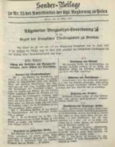 Sonder- Beilage zu Nr. 13 des Amtsblatt der Kgl. Regierung zu Posen