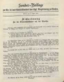 Sonder- Beilage zu Nr. 16 des Amtsblatt der Kgl. Regierung zu Posen