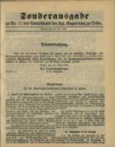 Sonderausgabe zu Nr. 22 des Amtsblatt der Kgl. Regierung zu Posen