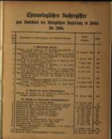 Chronologisches Sachregister zum Amtsblatt der Königlichen Regierung in Posen für 1906