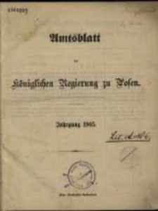 Amtsblatt der Königlichen Regierung zu Posen. 1905.01.3 Nro.1