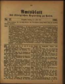 Amtsblatt der K&ouml;niglichen Regierung zu Posen. 1905.07.04 Nro.27