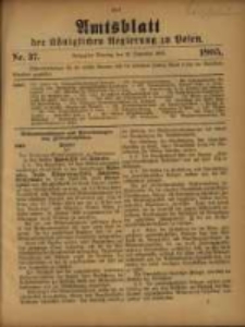 Amtsblatt der K&ouml;niglichen Regierung zu Posen. 1905.09.12 Nro.37