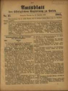 Amtsblatt der Königlichen Regierung zu Posen. 1905.09.12 Nro.37