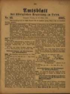 Amtsblatt der Königlichen Regierung zu Posen. 1905.10.24 Nro.43