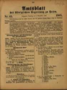 Amtsblatt der Königlichen Regierung zu Posen. 1905.11.07 Nro.45