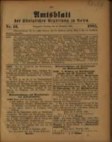 Amtsblatt der K&ouml;niglichen Regierung zu Posen. 1905.11.14 Nro.46