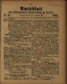 Amtsblatt der Königlichen Regierung zu Posen. 1905.11.21 Nro.47