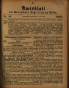 Amtsblatt der K&ouml;niglichen Regierung zu Posen. 1906.05.01 Nro.18