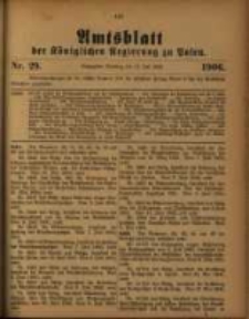 Amtsblatt der Königlichen Regierung zu Posen. 1906.07.17 Nro.29