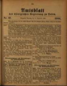 Amtsblatt der Königlichen Regierung zu Posen. 1906.09.11 Nro.37