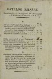 Katalog książek znajdujących się w księgarni XX. Misjonarzy u Ś. Krzyża w Warszawie w r. 1868