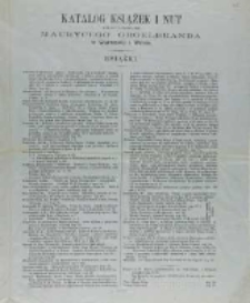 Katalog książek i nut wydanych nakładem Maurycego Orgelbranda w Warszawie i Wilnie