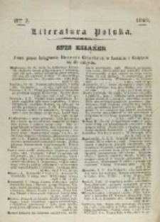 Literatura Polska. Ner 2. 1840. Spis książek