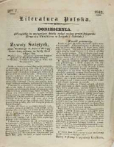 Literatura Polska. Ner 7. 1842. Doniesienia