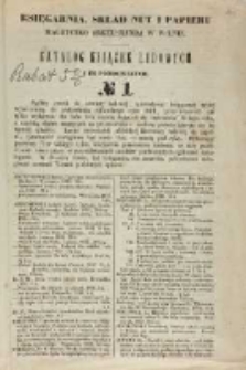 Katalog książek ludowych i im pomocniczych. No1