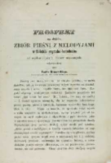 Prospekt na dzieło: Zbiór pieśni z melodyjami w Kościele rzymsko-katolickim od najdawniejszych czasów używanych; uskuteczniony przez Teofila Klonowskiego, nauczyciela przy Król. katol. naucz. Semnaryum w Poznaniu