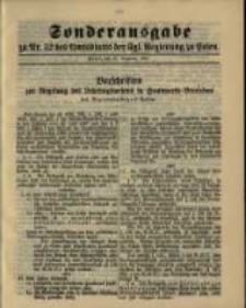 Sonderausgabe zu Nr. 52 des Amtsblatt der Kgl. Regierung zu Posen