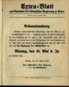 Extra-Blatt zum Amtsblatt der Königlichen Regierung zu Posen