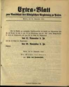 Extra-Blatt zum Amtsblatt der Königlichen Regierung zu Posen