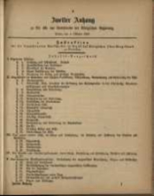Zweiter Anhang zu Nr. 40 des Amtsblatts der K&ouml;niglichen Regierung. Posen, den 1. October 1867