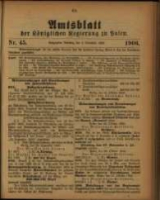 Amtsblatt der Königlichen Regierung zu Posen. 1906.11.06 Nro.45