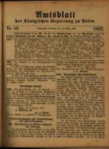 Amtsblatt der Königlichen Regierung zu Posen. 1907.03.19 Nro.12