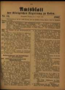 Amtsblatt der Königlichen Regierung zu Posen. 1907.04.02 Nro.14