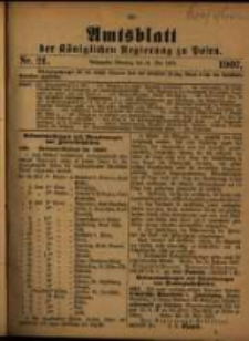 Amtsblatt der K&ouml;niglichen Regierung zu Posen. 1907.05.21 Nro.21