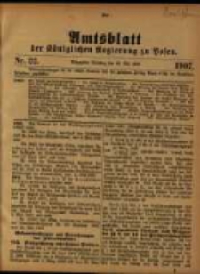 Amtsblatt der Königlichen Regierung zu Posen. 1907.05.28 Nro.22