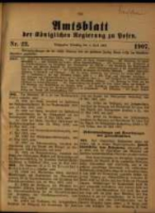 Amtsblatt der Königlichen Regierung zu Posen. 1907.06.04 Nro.23