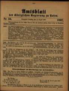 Amtsblatt der Königlichen Regierung zu Posen. 1907.08.13 Nro.33